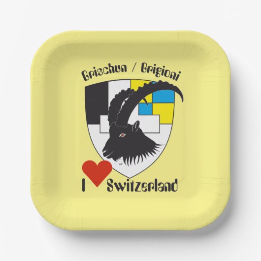 Graubünden, Grigioni, Grischun Pappteller (Vorderseite)