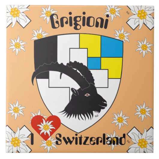 Graubünden Grischun Grigioni Fliese (Vorderseite)