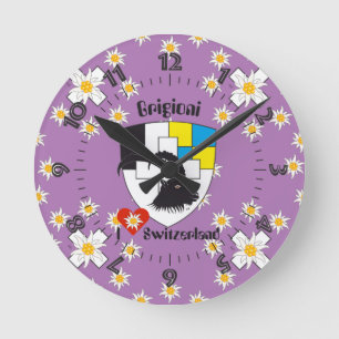 Graubünden Grischun Grigoni Schweiz Svizra Runde Wanduhr
