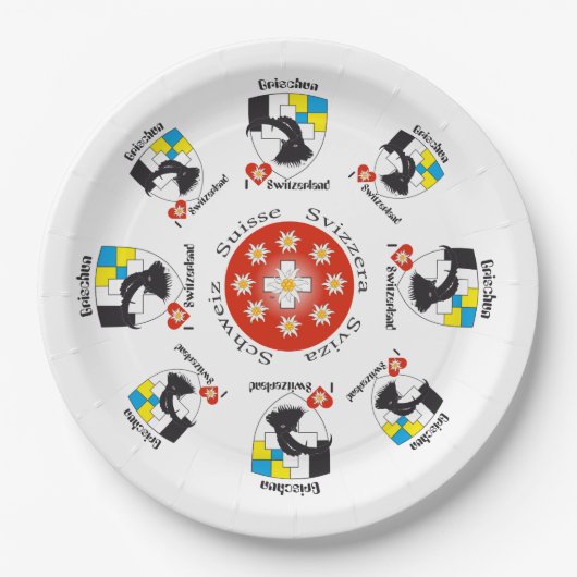 Graubünden Schweiz Pappteller (Vorderseite)