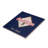 Graubünden Schweiz Retroskier Vintag Fliese (Seite)