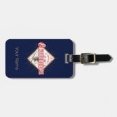 Graubünden Schweiz Retroskier Vintag Gepäckanhänger (Vorderseite horizontal)