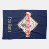 Graubünden Schweiz Retroskier Vintag Geschirrtuch (Horizontal)