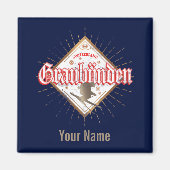 Graubünden Schweiz Retroskier Vintag Magnet (Vorne)