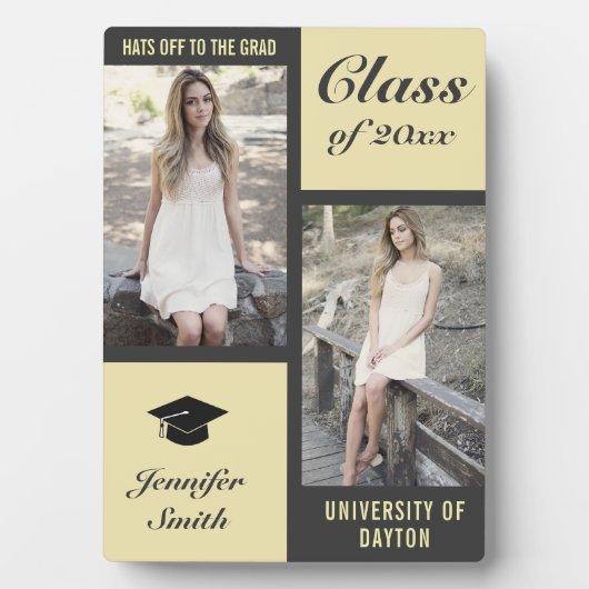 Graucreme Moderner Foto Abschluss Fotoplatte (Vorderseite)