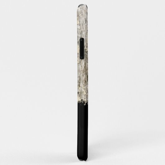 Graucreme und rustikale Imitate aus schwarzem Holz Case-Mate iPhone Hülle (Hinten/Rechts)