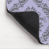 Graudamast und lila Damast Mousepad (Ecke)