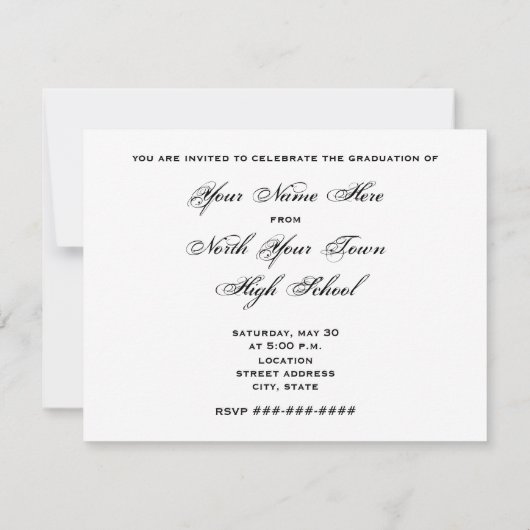 Graudation Class of 2011 Black Paint Spritzer Einladung (Rückseite)