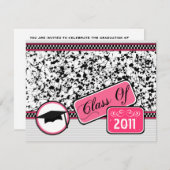 Graudation Class of 2011 Black Paint Spritzer Einladung (Vorne/Hinten)