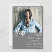 Graue 30. Geburtstagsfeier Foto Einladung (Vorderseite)