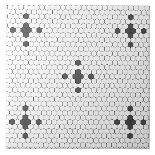 Graue 4-Sterne-Imitate Penny Tile Hexagon Tile Fliese (Vorderseite)