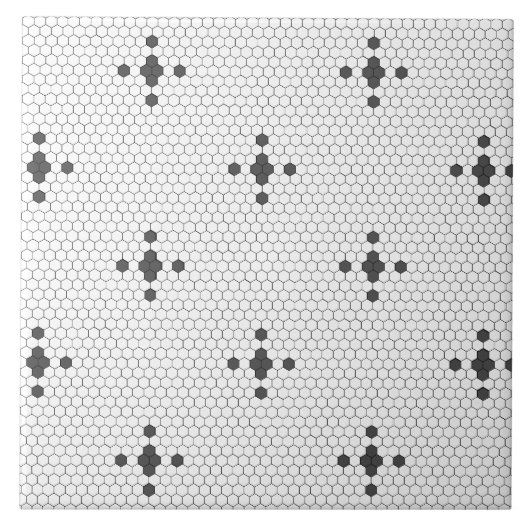 Graue 4-Sterne-Imitate Penny Tile Hexagon Tile Fliese (Vorderseite)
