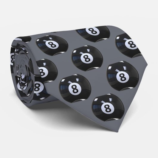 Graue 8 Ball Billard Pool Spieler Cool Krawatte (Gerollt)