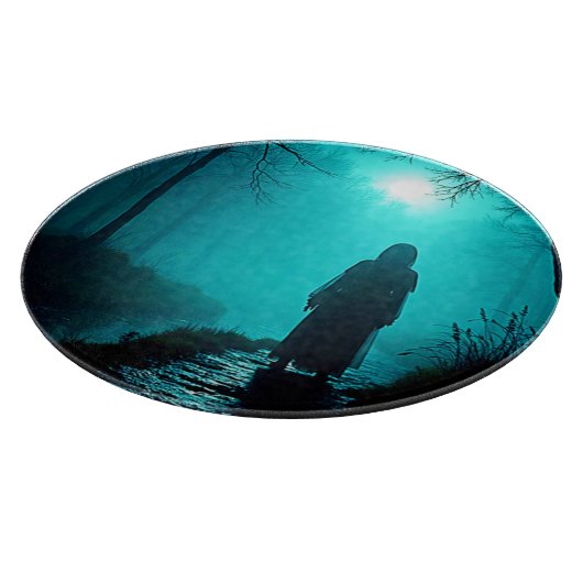 Graue Abbildung in Spuk Holzkonstruktion Schneidebrett (Ecke)