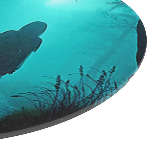 Graue Abbildung in Spuk Holzkonstruktion Schneidebrett (Ecke)