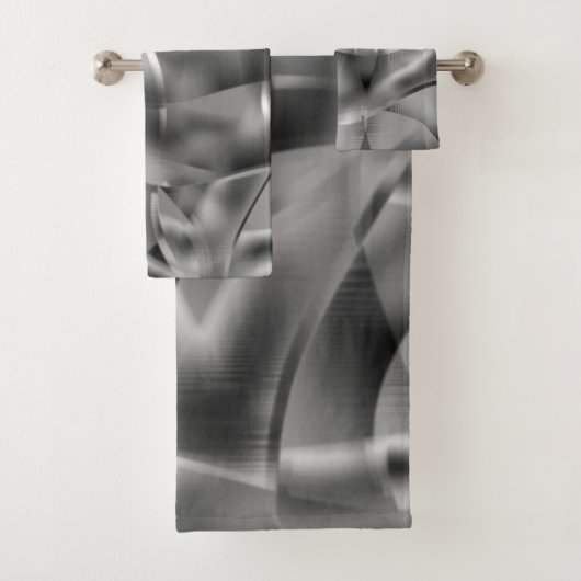 Graue, abgerundete Formen, in hellen Tönen Badhandtuch Set (Insitu)