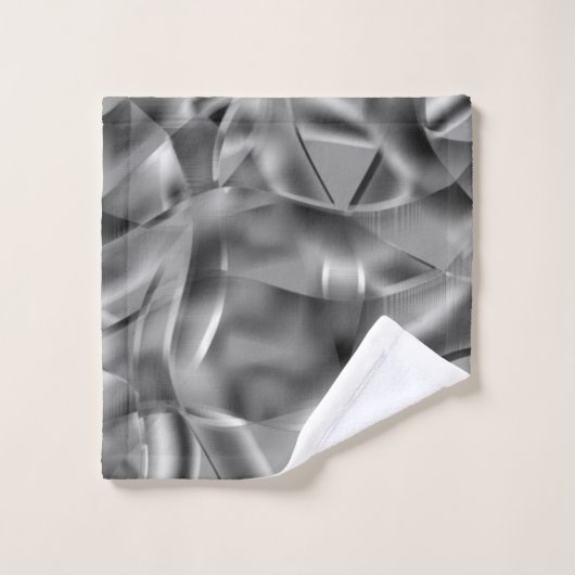 Graue, abgerundete Formen, in hellen Tönen Badhandtuch Set (Waschlappen)