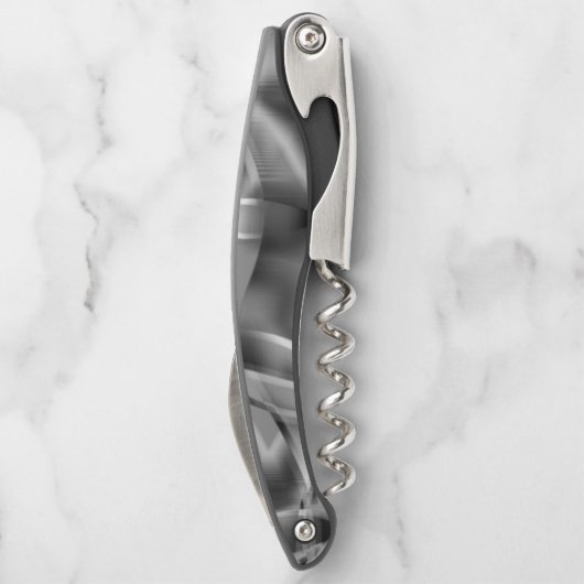 Graue, abgerundete Formen, in hellen Tönen Kellnermesser (Rückseite)