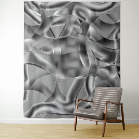 Graue, abgerundete Formen, in hellen Tönen Wandteppich (Beispiel)