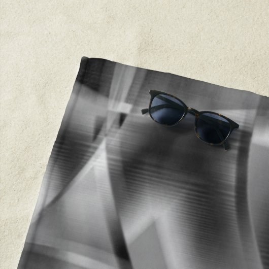 Graue, abgerundete Formen mit schmalen Tönen Strandtuch (Beispiel)