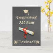 Graue Abschluss-Karte Karte (Gelbe Blume)