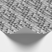 Graue Abstrakte Dreiecke Retro Pine Tree Weihnacht Geschenkpapier (Ecke)
