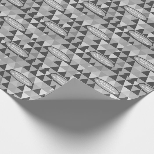 Graue Abstrakte Dreiecke Retro Pine Tree Weihnacht Geschenkpapier (Ecke)