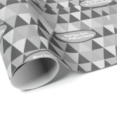 Graue Abstrakte Dreiecke Retro Pine Tree Weihnacht Geschenkpapier (Rolleneckpunkt)