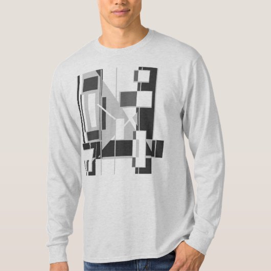 Graue Abstrakte Kunst Cubist Geometric MCM inspiri T-Shirt (Vorderseite)
