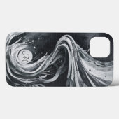 Graue Abstrakte Kunst Wasserbad Lido di Lugano Lei Case-Mate iPhone Hülle (Rückseite (Horizontal))