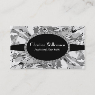 Graue Abstrakte Rhinestone Visitenkarte