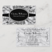 Graue Abstrakte Rhinestone Visitenkarte (Vorne/Hinten)