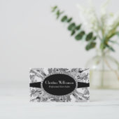 Graue Abstrakte Rhinestone Visitenkarte (Stehend Vorderseite)