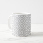 Graue achteckige Schachbrett-Tasse Kaffeetasse (Vorderseite Links)