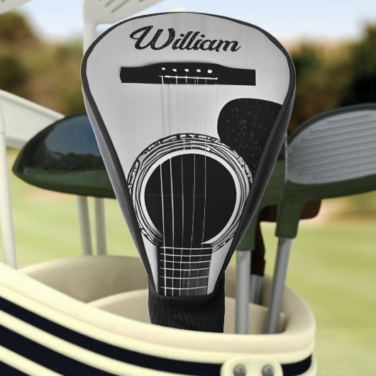 Graue Acoustic Gitarre Woodgrain Gitarrist Name Te Golf Headcover