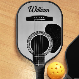 Graue Acoustic Gitarre Woodgrain Gitarrist Name Te Pickleball Schläger