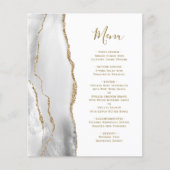 Graue Agate Gold Script Wedding Menü (Vorderseite)