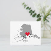 Graue Alaska Karte Save the Date Form (Stehend Vorderseite)