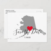 Graue Alaska Karte Save the Date Form (Vorne/Hinten)