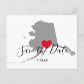 Graue Alaska Karte Save the Date Form (Vorderseite)