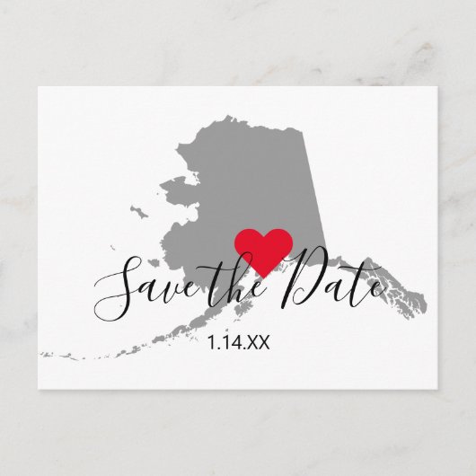 Graue Alaska Karte Save the Date Form (Vorderseite)