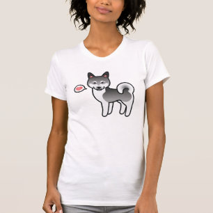 Graue Alaskan Klee Kai Hundeliebhaberei Illustrati T-Shirt