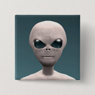 Graue Alien Button