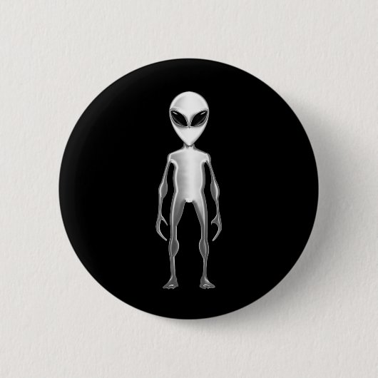 Graue Alien Button (Vorderseite)