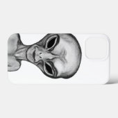 Graue Alien Case-Mate iPhone Hülle (Rückseite (Horizontal))