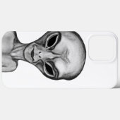 Graue Alien Case-Mate iPhone Hülle (Rückseite (Horizontal))