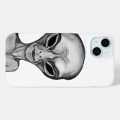 Graue Alien Case-Mate iPhone Hülle (Rückseite (Horizontal))