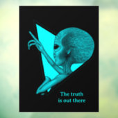 Graue Alien, die Wahrheit ist da draußen Fensteraufkleber (Blatt 3)