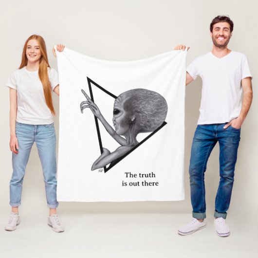 Graue Alien, die Wahrheit ist da draußen Fleecedecke (Beispiel)