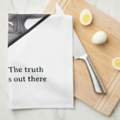 Graue Alien, die Wahrheit ist da draußen Geschirrtuch (Viertel Falte)